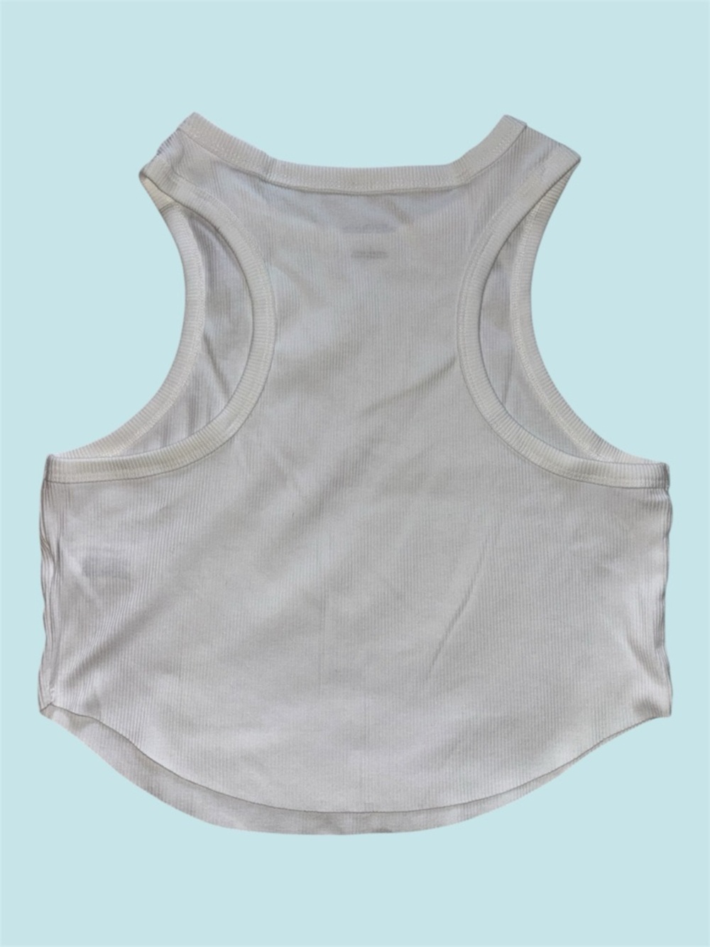 Wild Fable White Cropped Racerback Ribbed Tank Top - Picture 2 of 7